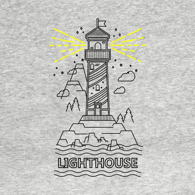 Lighthouse Monoline by Artbyme Store